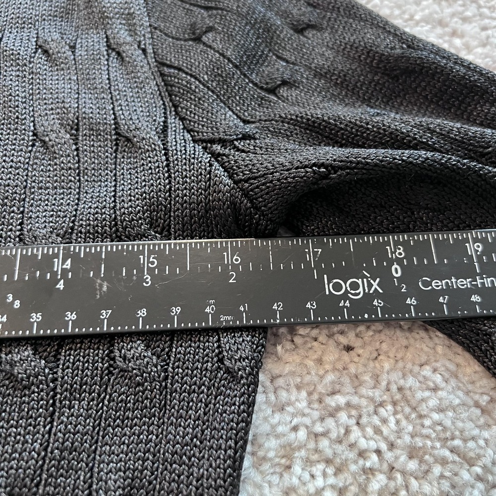 Ralph Lauren Black Label Silk Cardigan Sweater Womens M Black V-Neck Lightweight - Picture 11 of 15
